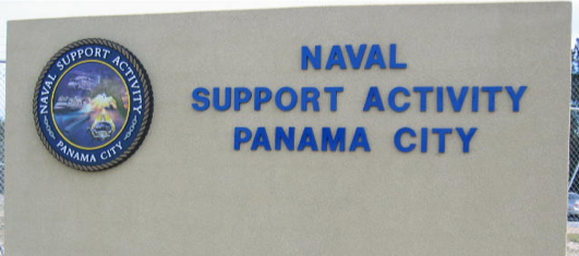 Naval Support Activity Panama City sign